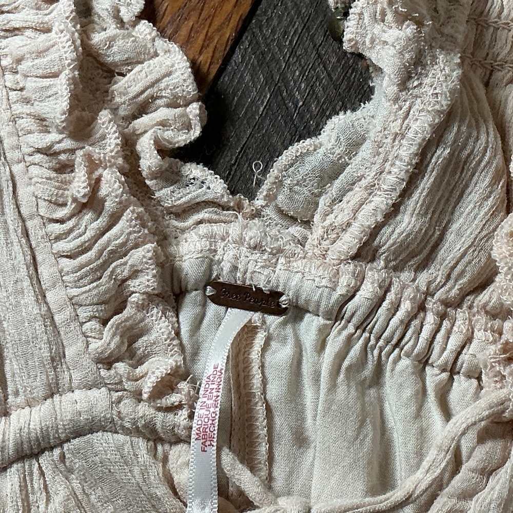 Free People Antoinette Mini Dress Pebble Ruffle Boho Size Small - Picture 8 of 11